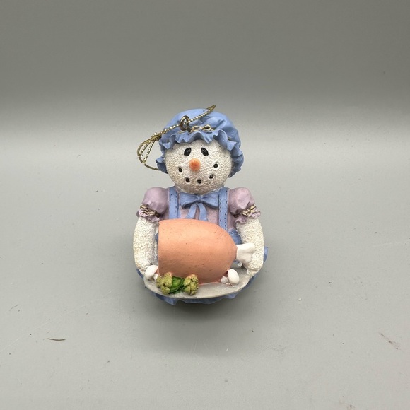 Charming Snowman Holiday Ornament in Blue and Pink - Picture 2 of 10